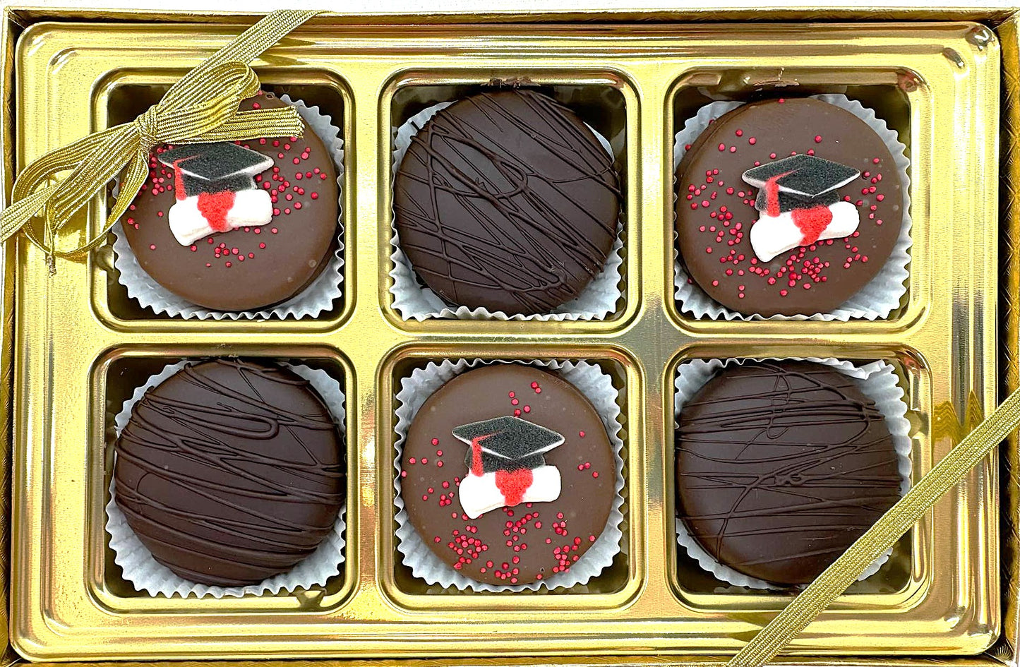 6pc Chocolate Covered Oreos -Graduation