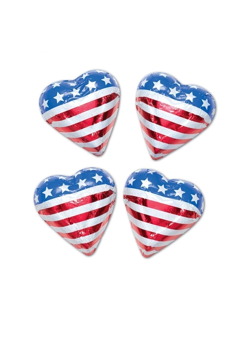 Chocolate Foiled Flag Hearts