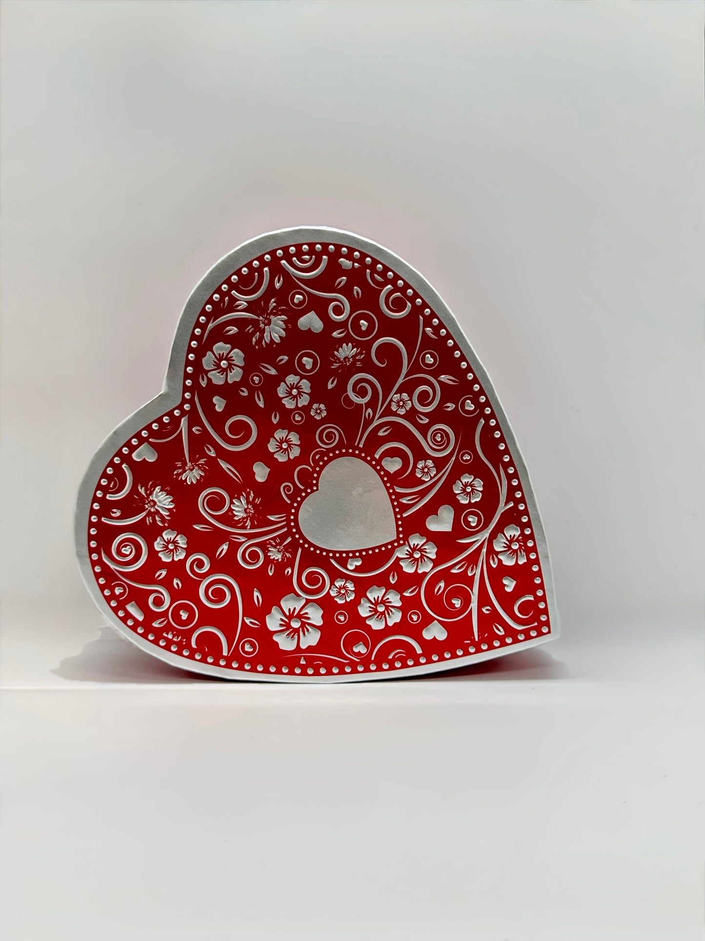 Red & Silver 1/2 lb Heart