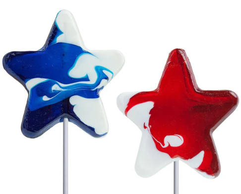 Patriotic Star Hard Candy Pops